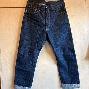 Men's Full Saddle Dark Wash Selvedge Jeans from Buck Mason - 33x34